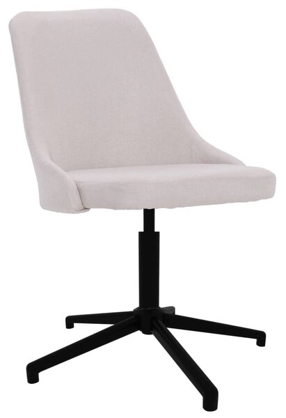 Obrotowe krzesło stołowe, kremowe, obite tkaniną
