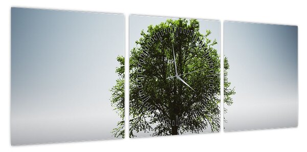 Obraz - Samotne drzewo (z zegarem) (90x30 cm)