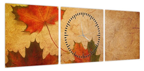 Obraz z motywem jesiennym (z zegarem) (90x30 cm)