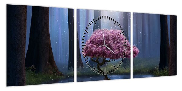 Obraz - Magiczna noc (z zegarem) (90x30 cm)