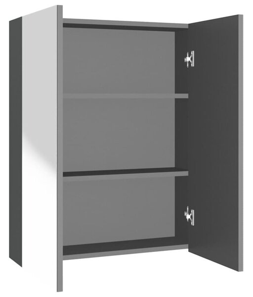 Szafka łazienkowa z lustrem, 60x15x75 cm, mdf, antracytowa