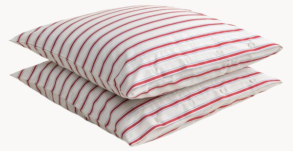 Komplet poszewek na poduszkę z perkalu bawełnianego Striped Coral, 2 elem