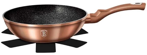 Złota patelnia typu wok z powłoką granitową 28cm F2-H75