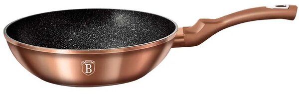 Złota patelnia typu wok z powłoką granitową 28cm F2-H75
