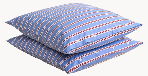 Komplet poszewek na poduszkę z perkalu bawełnianego Striped Blue, 2 elem