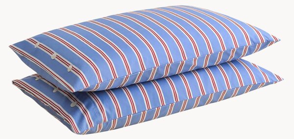 Komplet poszewek na poduszkę z perkalu bawełnianego Striped Blue, 2 elem