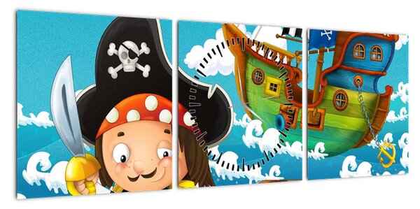 Obraz - Skarb piratów (z zegarem) (90x30 cm)