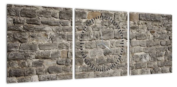 Obraz ściany z cegły (z zegarem) (90x30 cm)