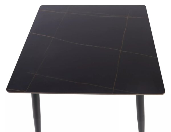 Stół jadalniany RION 80x80 cm z ceramicznym blatem, czarny marmur