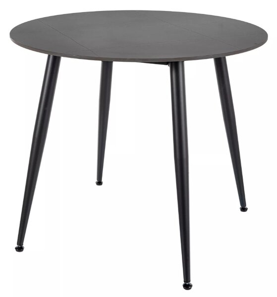 Okrągły stół jadalniany RION 90 cm z blatem ceramicznym, czarny marmur