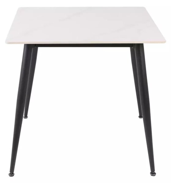 Stół jadalniany RION 80x80 cm z blatem ceramicznym, biały marmur