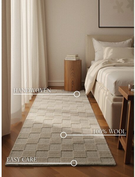 Kremowy wełniany chodnik tkany ręcznie 80x200 cm Scala – Villeroy&Boch