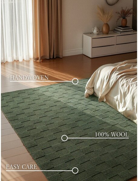 Ciemnozielony wełniany dywan tkany ręcznie 120x170 cm Scala – Villeroy&Boch