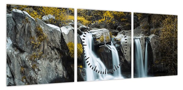 Obraz - Wodospady, Lushan, Chiny (z zegarem) (90x30 cm)