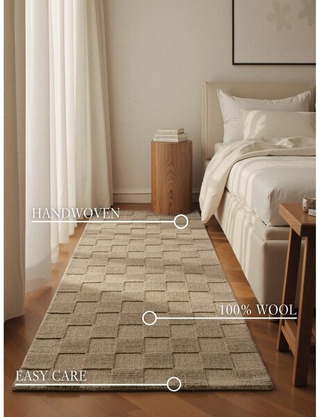 Brązowy wełniany chodnik tkany ręcznie 80x200 cm Scala – Villeroy&Boch