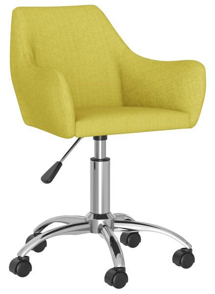 Obrotowe krzesło stołowe, zielone, obite tkaniną