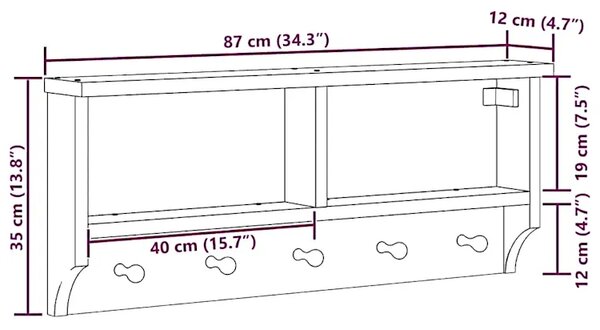 Duży wieszak ścienny drewno orzechowe C7-F31