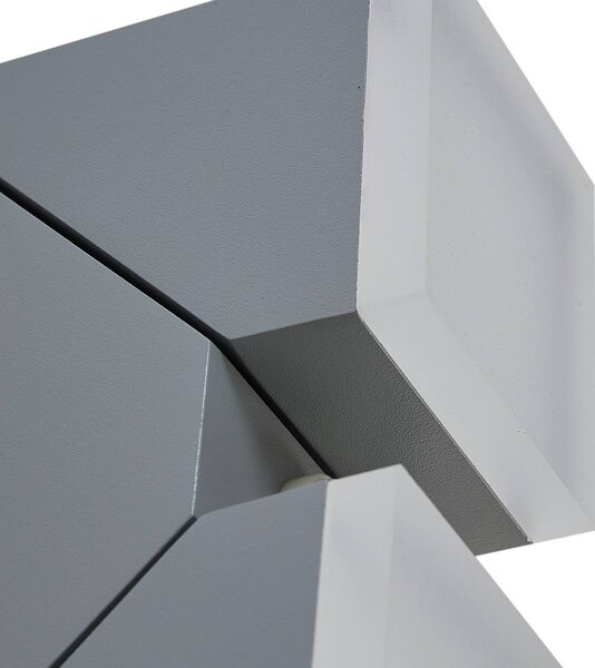 Lampa zewnętrzna z czujnikiem ruchu Sally Lindby, aluminiowy / szary / cynkowy, aluminium, nowoczesny