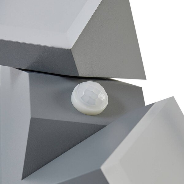Lampa zewnętrzna z czujnikiem ruchu Sally Lindby, aluminiowy / szary / cynkowy, aluminium, nowoczesny
