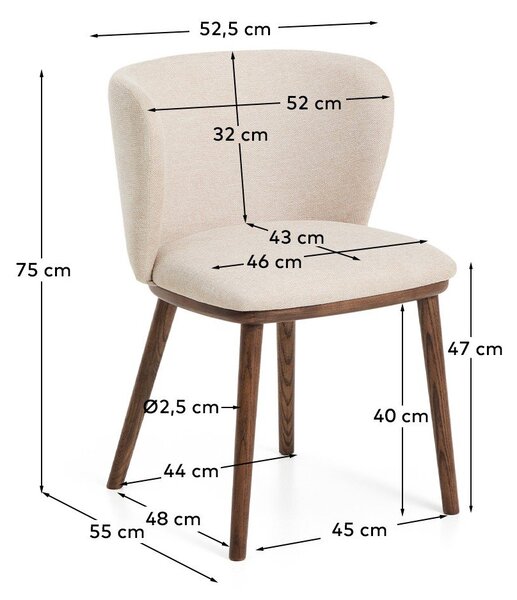 Beżowy tapicerowany fotel jadalniany Ciselia – Kave Home