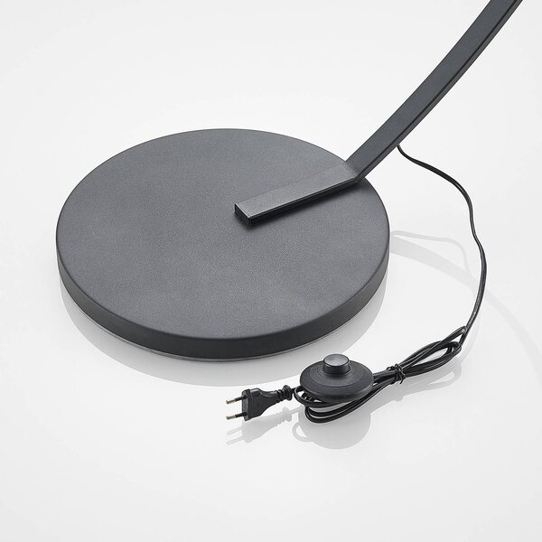Lampa łukowa - lampa stojąca Emilienne Lindby, czarny, salon / jadalnia, metal, nowoczesny