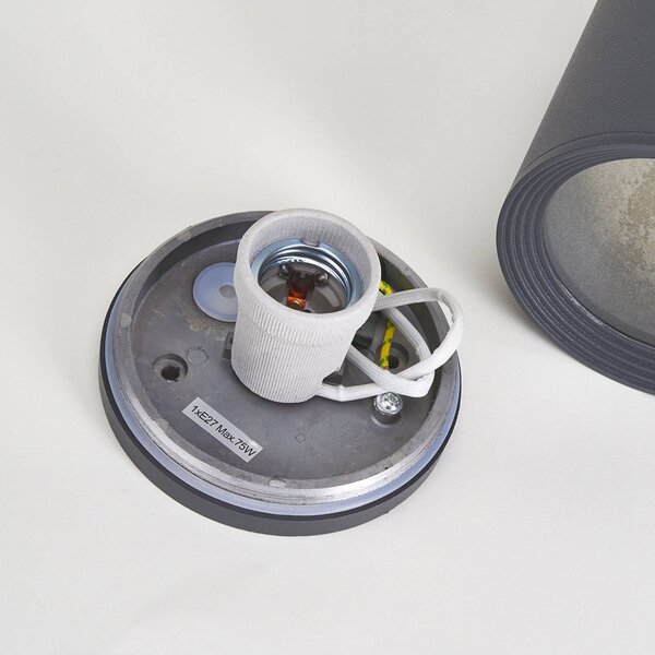 Reflektor sufitowy Minna, antracytowy, 14 cm, IP54, E27 Minna Lucande, czarny, aluminium, nowoczesny