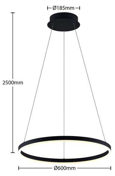 Lampa wisząca Albiona Arcchio, możliwość ściemniania, czarny, kuchnia, metal, nowoczesny