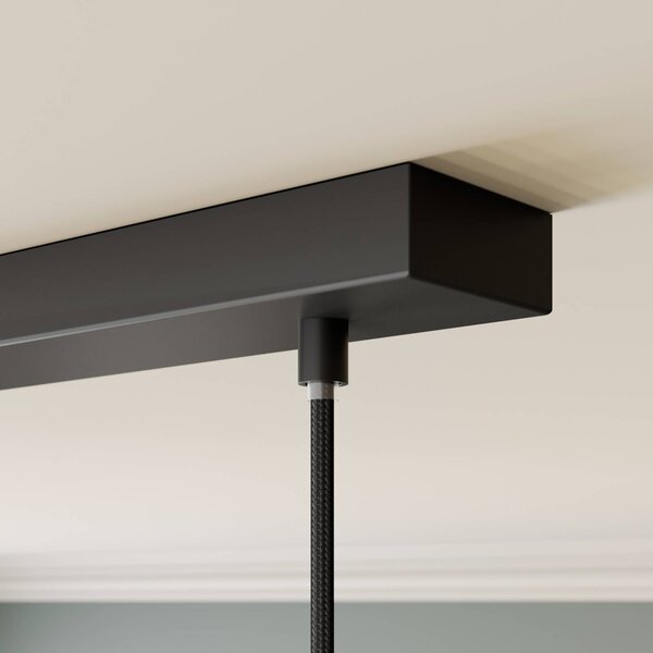 Lampa wisząca szklana Etiena Lindby, możliwość ściemniania, czarny, salon / jadalnia, szkło, nowoczesny