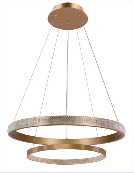 Wisząca okrągła złota lampa z kryształami - M079 B3-C05
