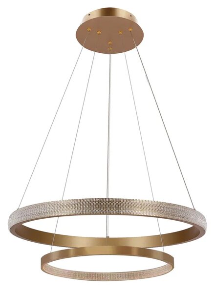Wisząca okrągła złota lampa z kryształami - M079 B3-C05