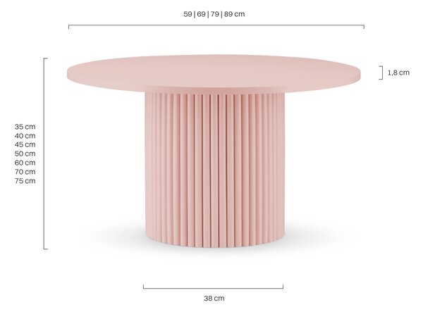 Stolik kawowy okrągły - Pink Gravura
