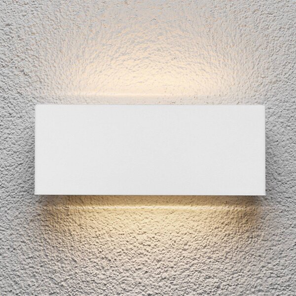 Kinkiet zewnętrzny LED Safira Lindby, biały / opal, aluminium, nowoczesny