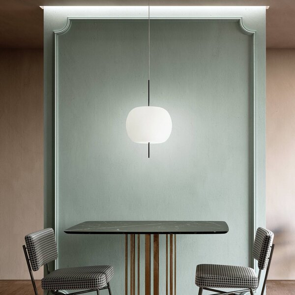Kdln Lampa wisząca designerska KUSHI 16, możliwość ściemniania, biały / opal, salon / jadalnia, szkło, design