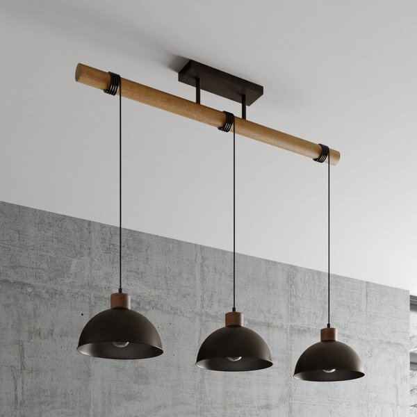 Lampa wisząca Holgar Lindby, możliwość ściemniania, aluminiowy / szary / cynkowy, salon / jadalnia, metal, industrialny