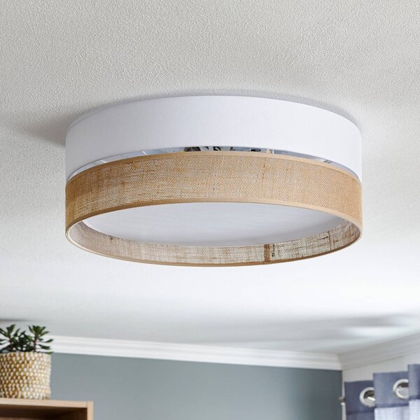 Lampa sufitowa Linobianco TK Lighting, możliwość ściemniania, salon / jadalnia, tkanina / materiał / jedwab, nowoczesny