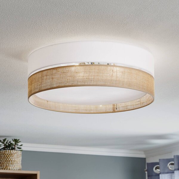 Lampa sufitowa Linobianco TK Lighting, możliwość ściemniania, salon / jadalnia, tkanina / materiał / jedwab, nowoczesny