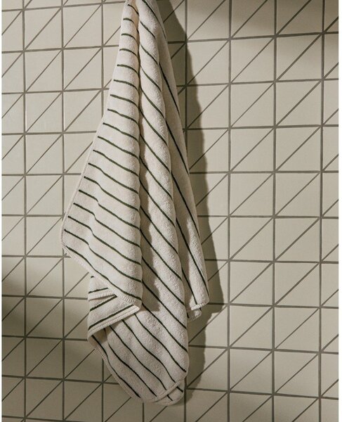 Zielony/beżowy bawełniany ręcznik kąpielowy frotte 70x140 cm Dorane – Kave Home