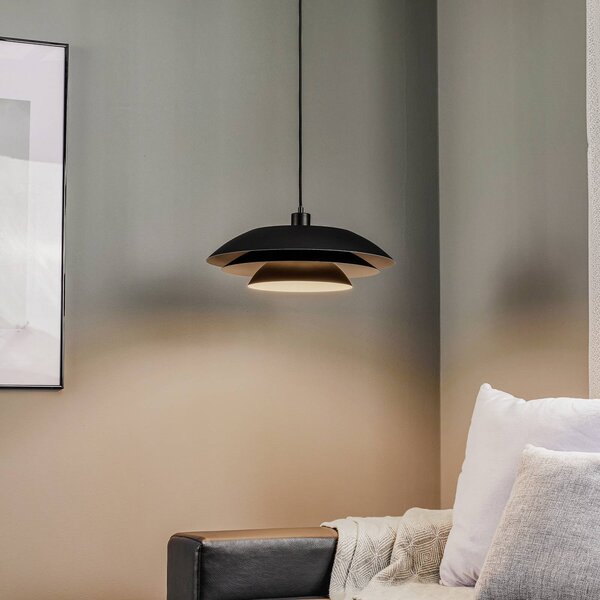 Dyberg Larsen Lampa wisząca DL45, możliwość ściemniania, czarny, salon / jadalnia, metal, skandynawski