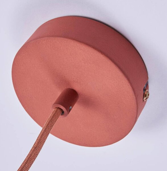 Lampa wisząca Fiona Lindby, możliwość ściemniania, terracotta, salon / jadalnia, beton, śródziemnomorski