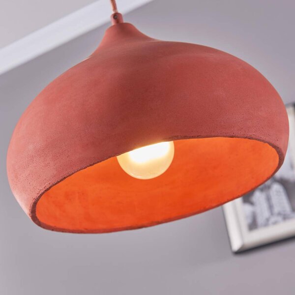 Lampa wisząca Fiona Lindby, możliwość ściemniania, terracotta, salon / jadalnia, beton, śródziemnomorski