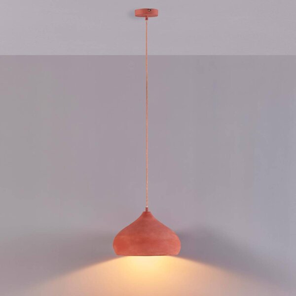 Lampa wisząca Fiona Lindby, możliwość ściemniania, terracotta, salon / jadalnia, beton, śródziemnomorski