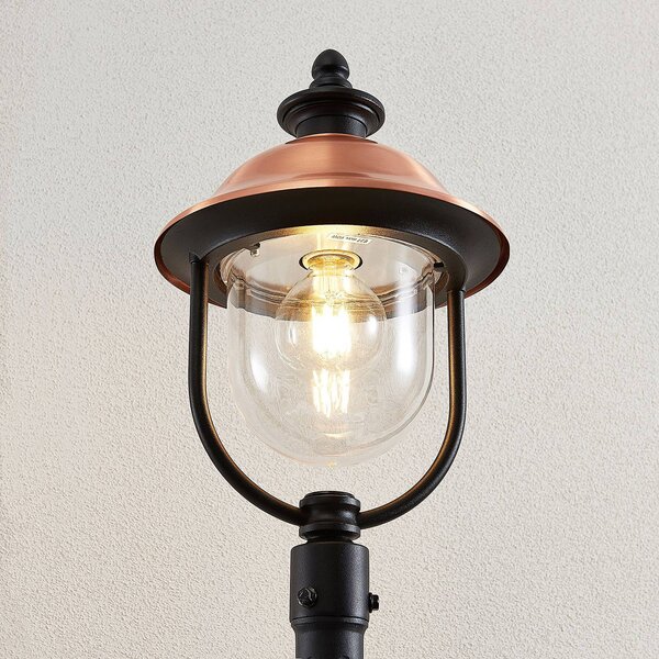 Lampa zewnętrzna Lindby Clint, 177cm, metal, odporność na działanie wody Clint Lindby, możliwość ściemniania, miedziany, aluminium, vintage