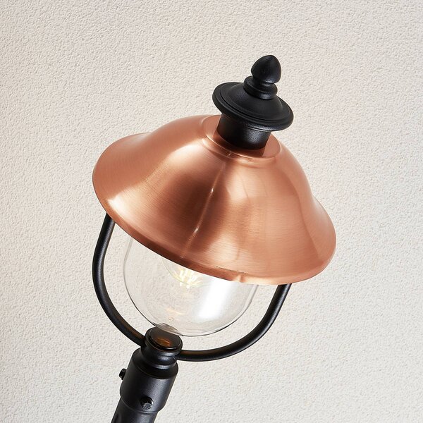 Lampa zewnętrzna Lindby Clint, 177cm, metal, odporność na działanie wody Clint Lindby, możliwość ściemniania, miedziany, aluminium, vintage