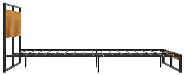 Czarne metalowe łóżko małżeńskie w stylu loft 140x200 cm S2-H50