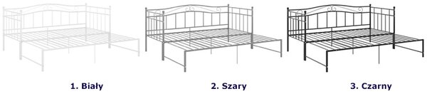 Białe metalowe łóżko rozkładane 90x200 cm E2-R72