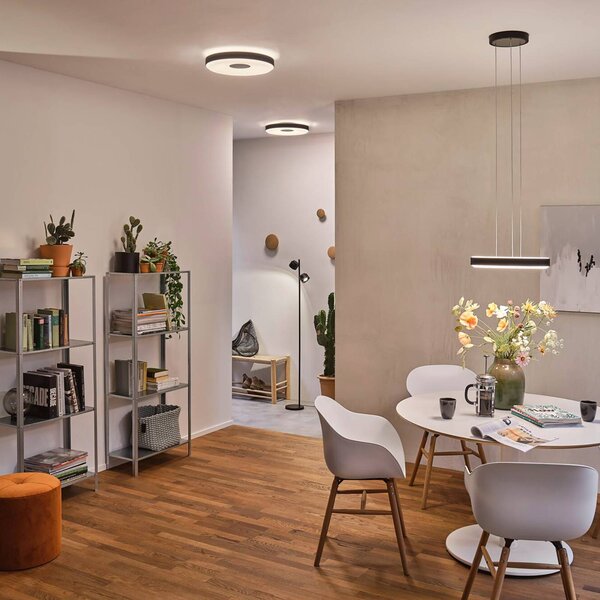 Paulmann Lampa stołowa LED Puric Pane I, możliwość ściemniania, czarny, salon / jadalnia, metal, nowoczesny