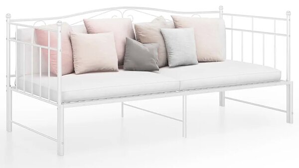 Białe metalowe łóżko rozkładane 90x200 cm E2-R72