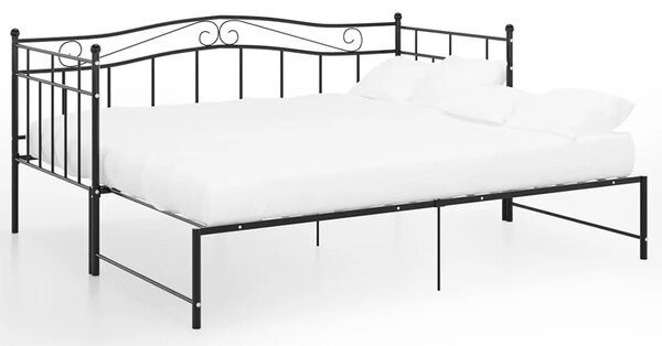 Czarne metalowe łóżko rozkładane 90x200 cm F5-E63