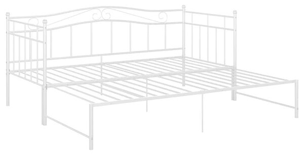 Białe metalowe łóżko rozkładane 90x200 cm E2-R72