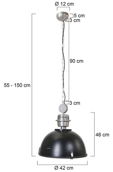 Steinhauer Lampa wisząca Bikkel, możliwość ściemniania, czarny, kuchnia, metal, industrialny